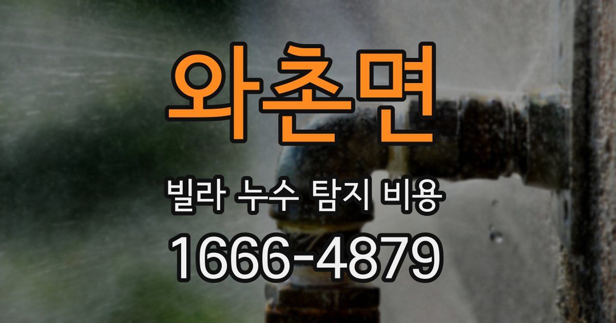 와촌면 빌라 누수 탐지 비용