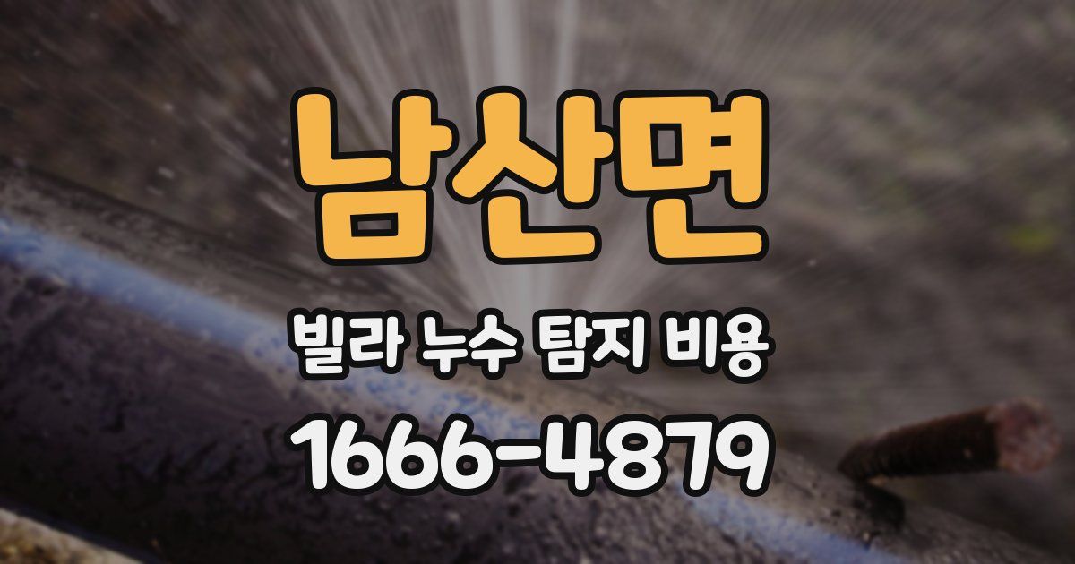 남산면 빌라 누수 탐지 비용