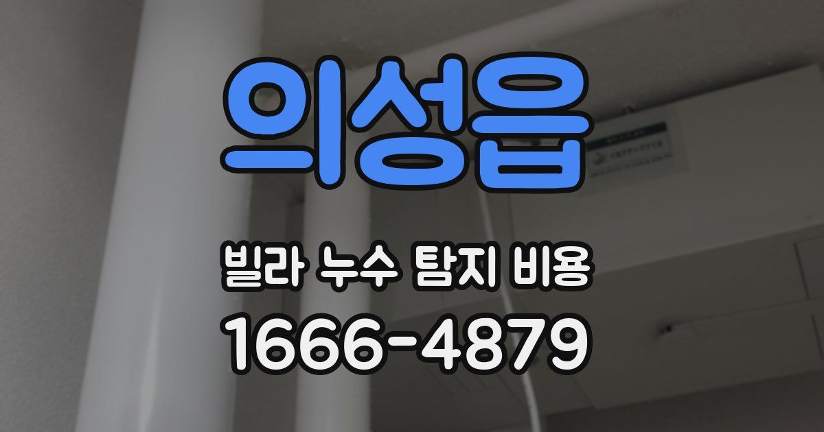 의성읍 빌라 누수 탐지 비용
