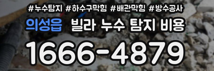 의성읍 빌라 누수 탐지 비용