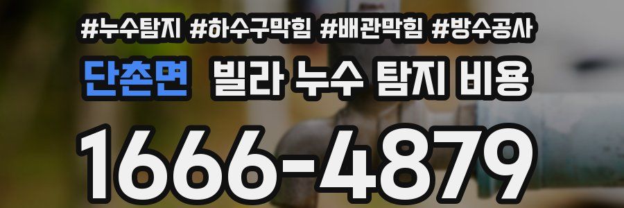 단촌면 빌라 누수 탐지 비용