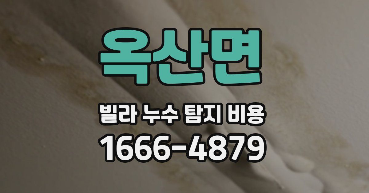 옥산면 빌라 누수 탐지 비용
