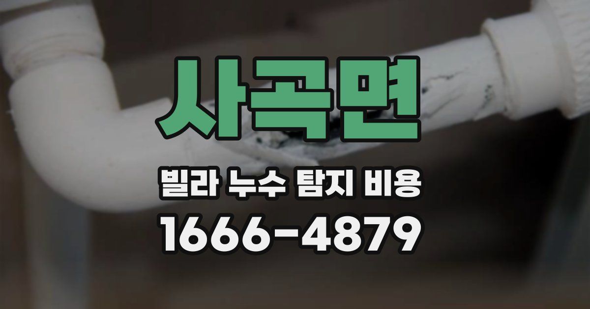 사곡면 빌라 누수 탐지 비용
