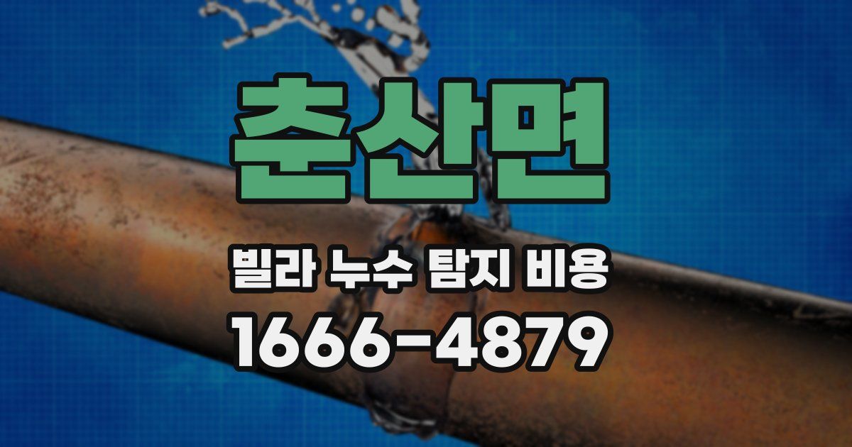 춘산면 빌라 누수 탐지 비용