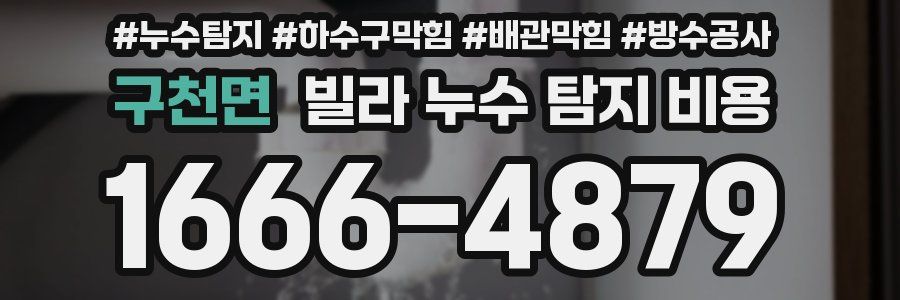 구천면 빌라 누수 탐지 비용