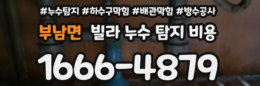 부남면 빌라 누수 탐지 비용