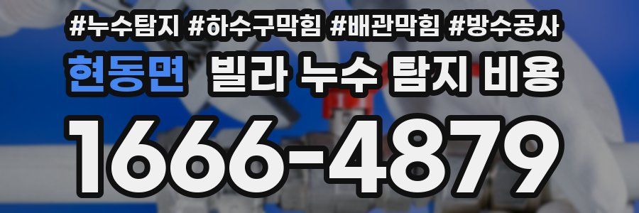 현동면 빌라 누수 탐지 비용