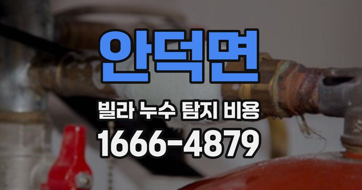 안덕면 빌라 누수 탐지 비용