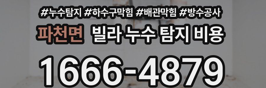 파천면 빌라 누수 탐지 비용