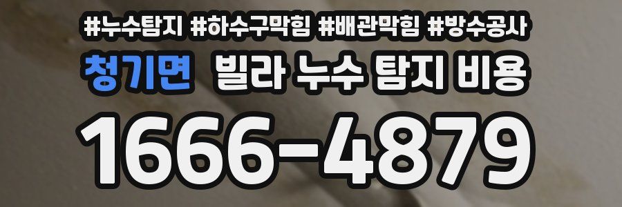 청기면 빌라 누수 탐지 비용