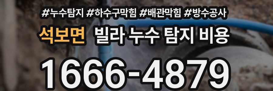 석보면 빌라 누수 탐지 비용