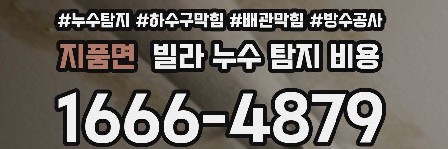 지품면 빌라 누수 탐지 비용