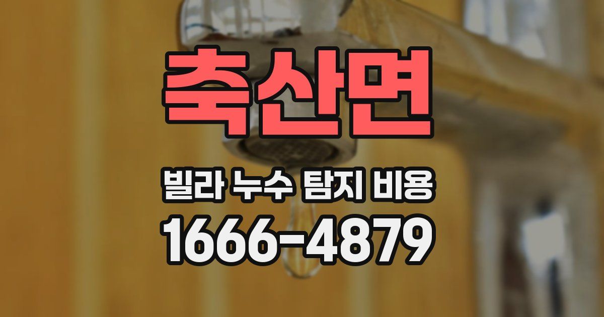축산면 빌라 누수 탐지 비용