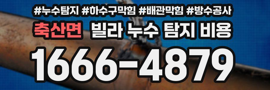축산면 빌라 누수 탐지 비용