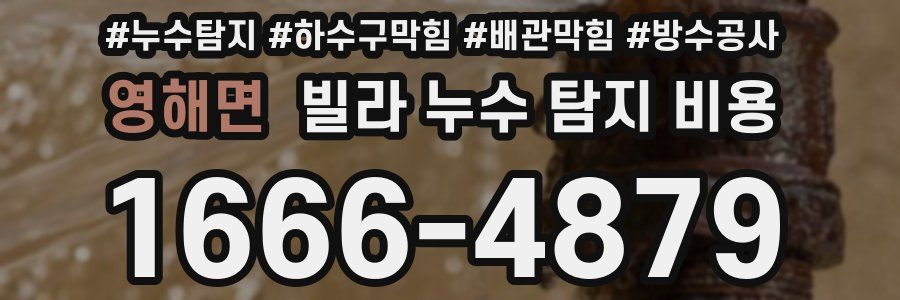 영해면 빌라 누수 탐지 비용