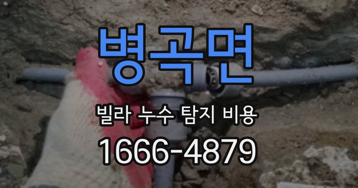 병곡면 빌라 누수 탐지 비용