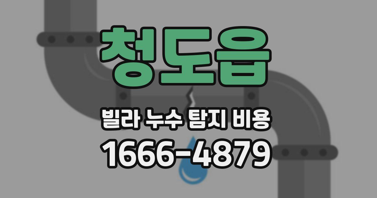 청도읍 빌라 누수 탐지 비용