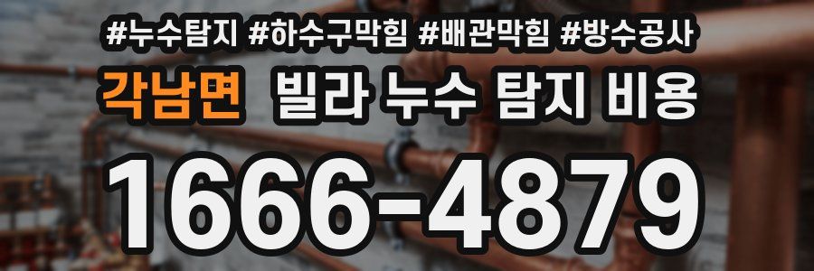 각남면 빌라 누수 탐지 비용