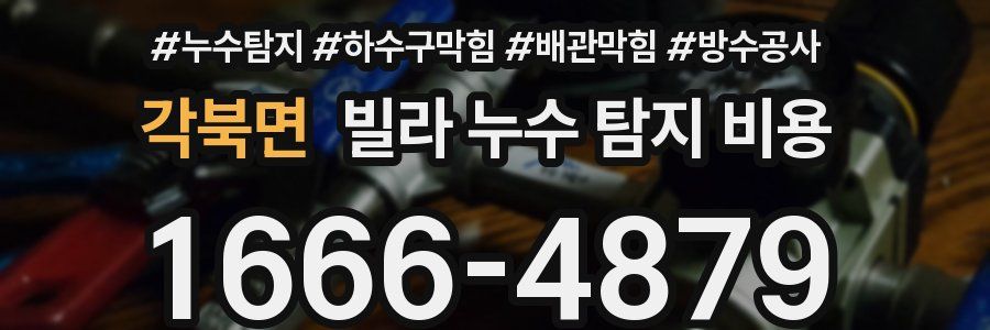 각북면 빌라 누수 탐지 비용