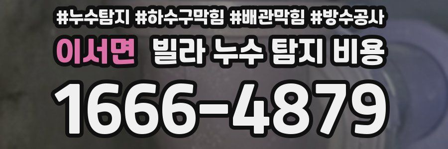 이서면 빌라 누수 탐지 비용