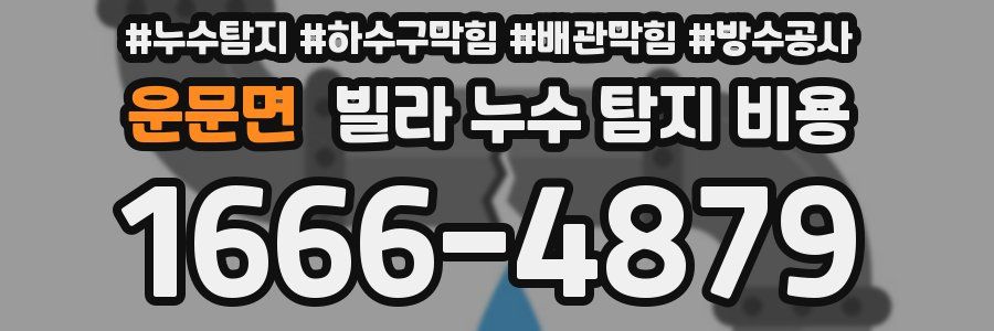 운문면 빌라 누수 탐지 비용