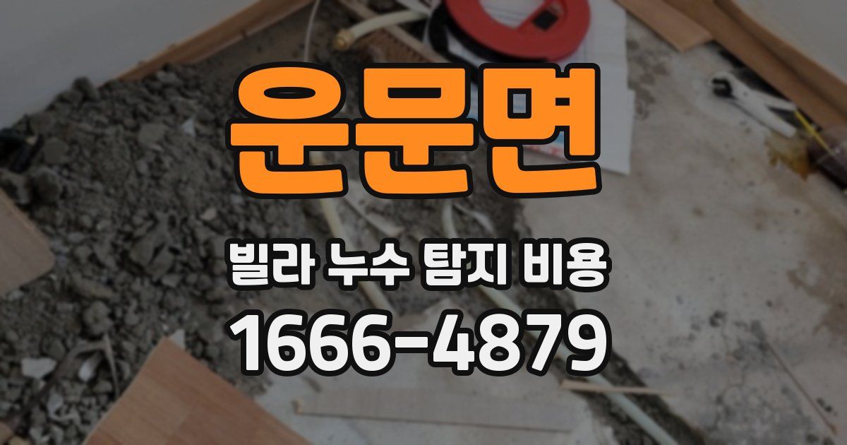 운문면 빌라 누수 탐지 비용