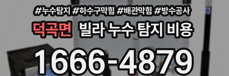 덕곡면 빌라 누수 탐지 비용