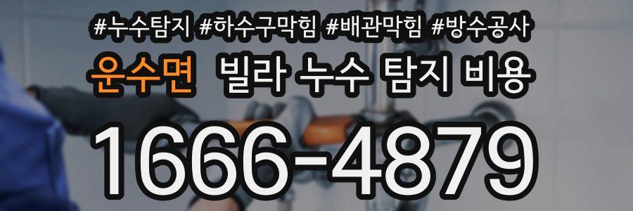 운수면 빌라 누수 탐지 비용