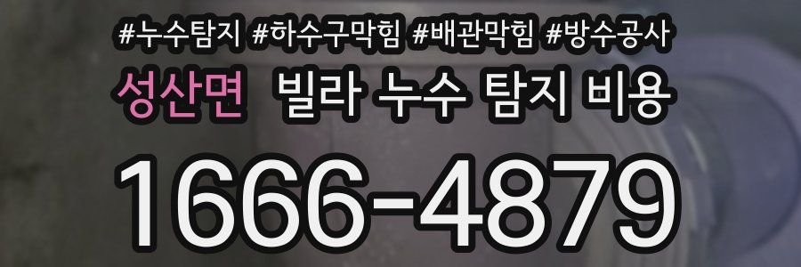 성산면 빌라 누수 탐지 비용