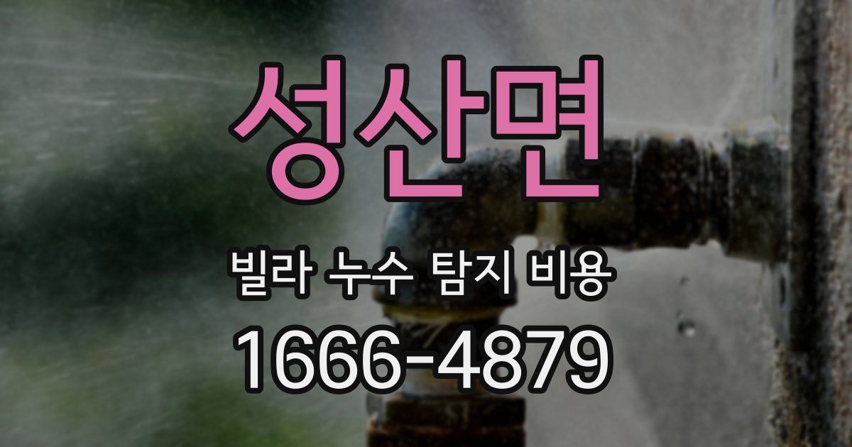 성산면 빌라 누수 탐지 비용