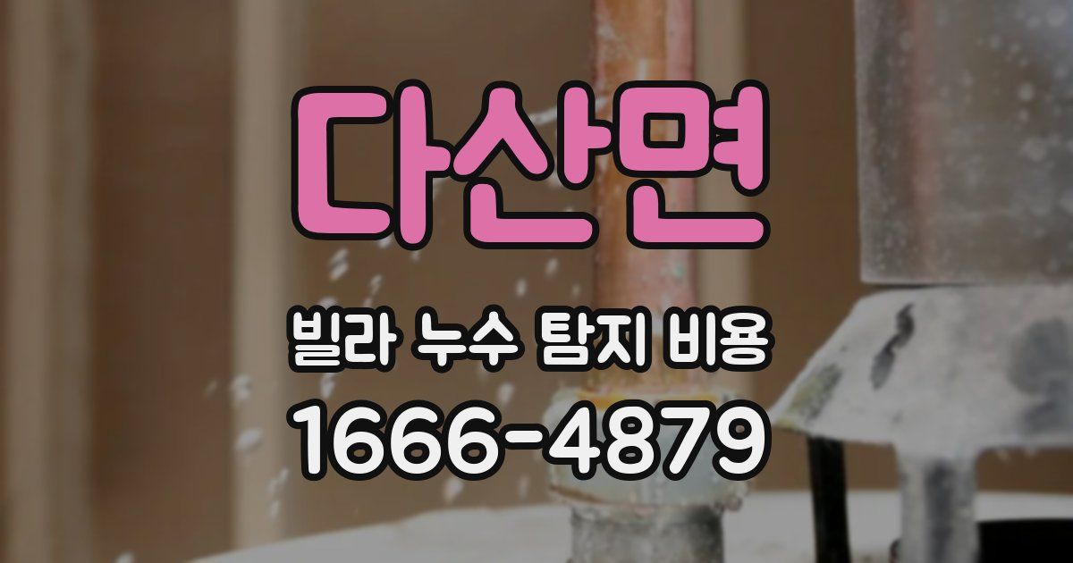 다산면 빌라 누수 탐지 비용