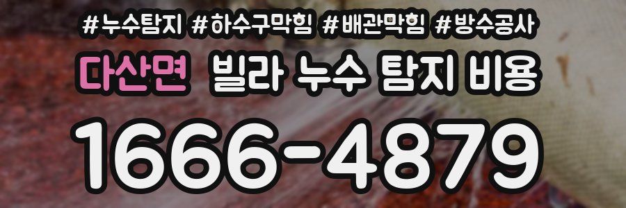 다산면 빌라 누수 탐지 비용