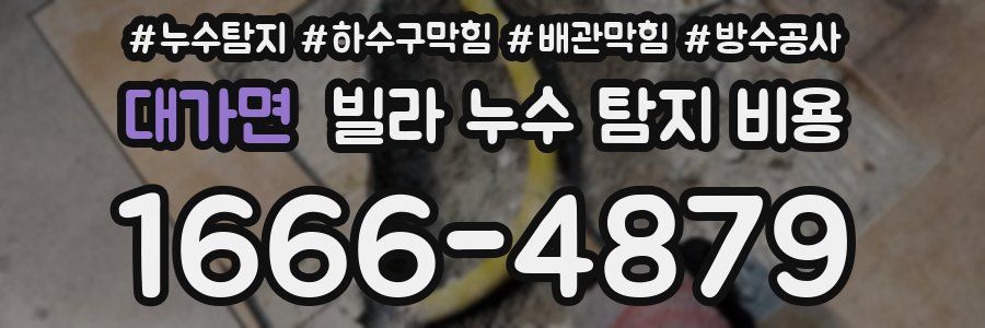 대가면 빌라 누수 탐지 비용