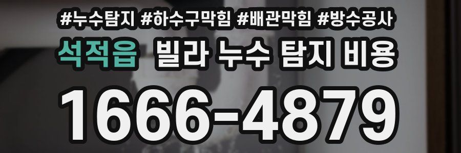 석적읍 빌라 누수 탐지 비용