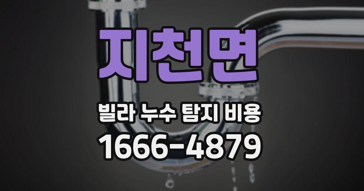 지천면 빌라 누수 탐지 비용
