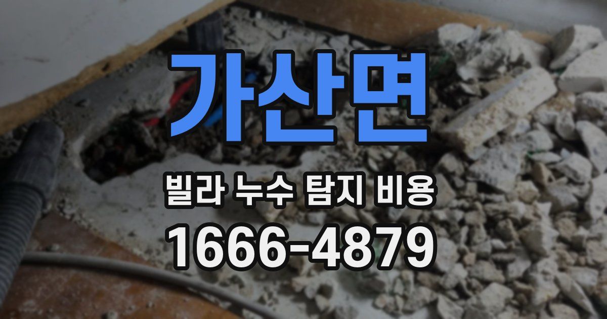 가산면 빌라 누수 탐지 비용