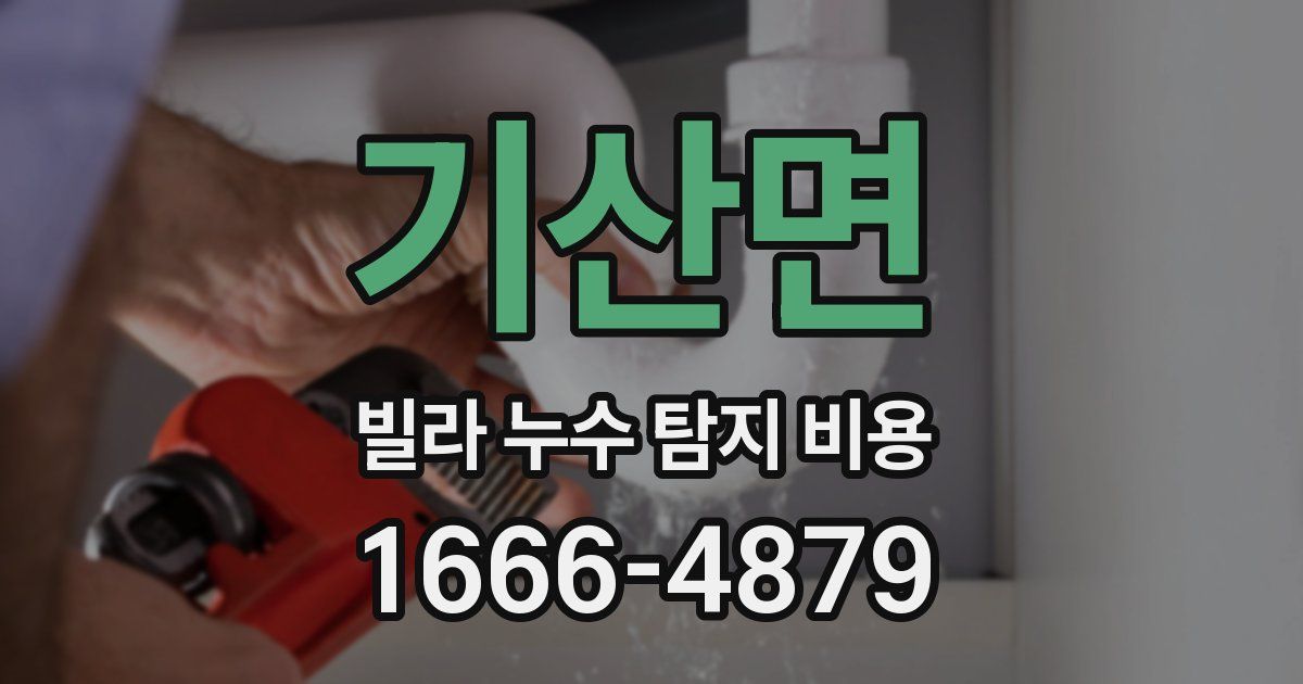 기산면 빌라 누수 탐지 비용