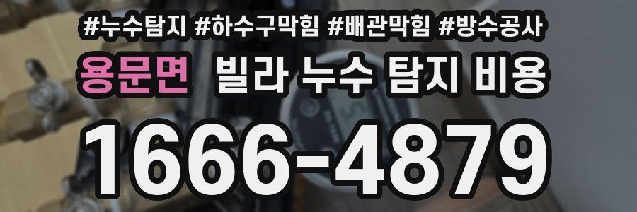 용문면 빌라 누수 탐지 비용