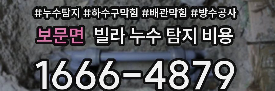 보문면 빌라 누수 탐지 비용