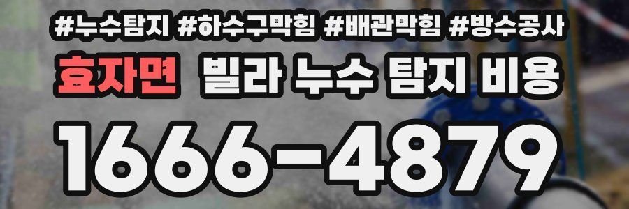 효자면 빌라 누수 탐지 비용