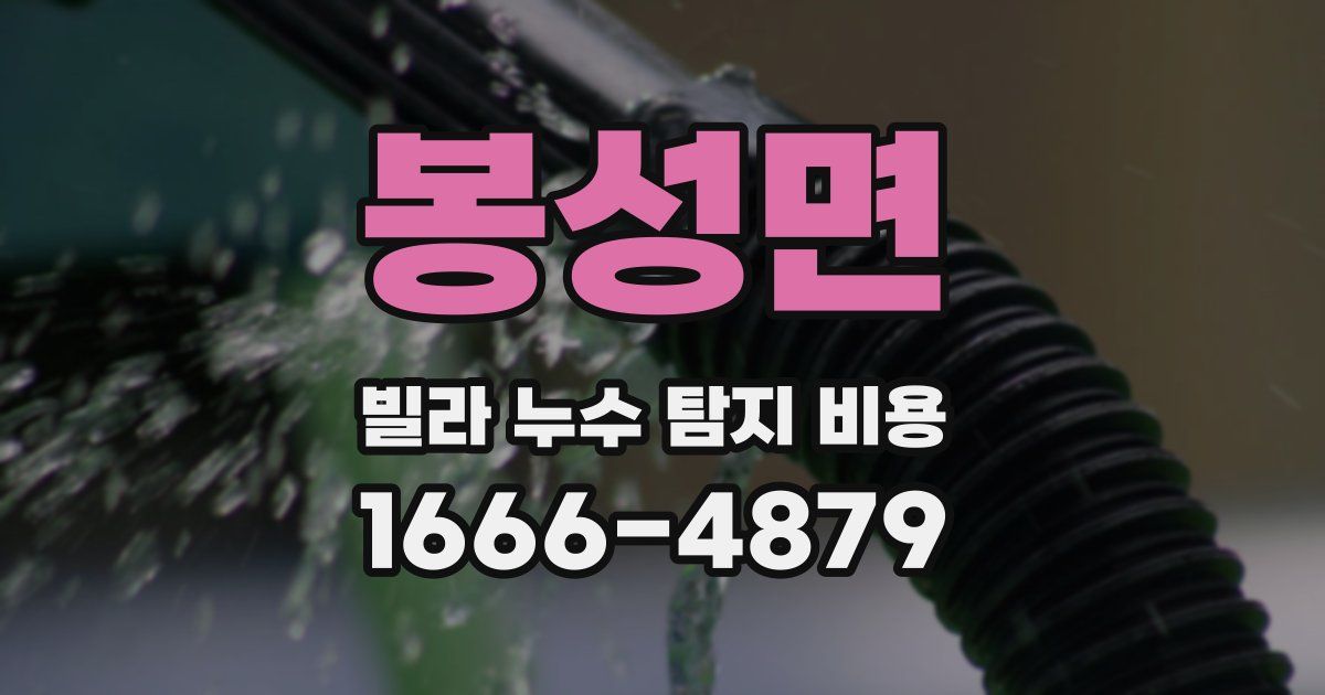 봉성면 빌라 누수 탐지 비용