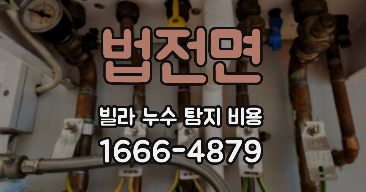 법전면 빌라 누수 탐지 비용
