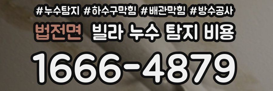 법전면 빌라 누수 탐지 비용