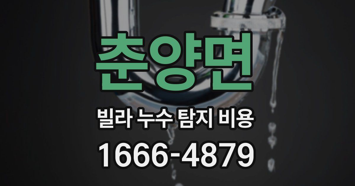 춘양면 빌라 누수 탐지 비용
