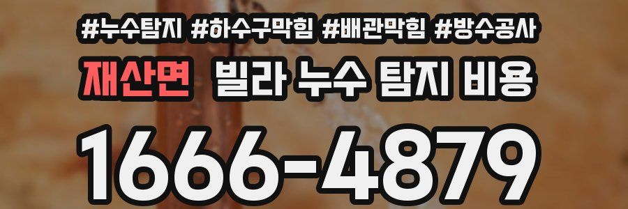 재산면 빌라 누수 탐지 비용