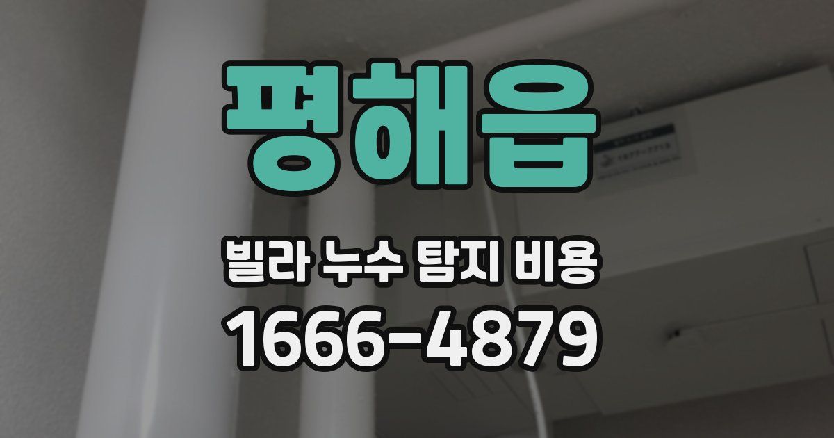 평해읍 빌라 누수 탐지 비용