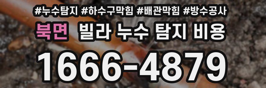 북면 빌라 누수 탐지 비용