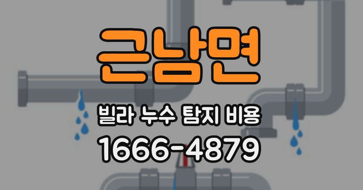 근남면 빌라 누수 탐지 비용