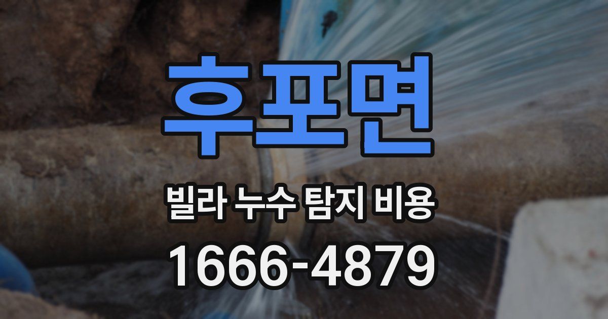 후포면 빌라 누수 탐지 비용