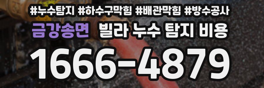 금강송면 빌라 누수 탐지 비용